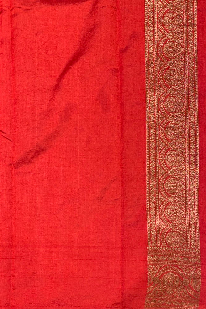 Black Pure Munga Banarasi Silk Saree, Hand Woven Motifs With Unstich Blouse
