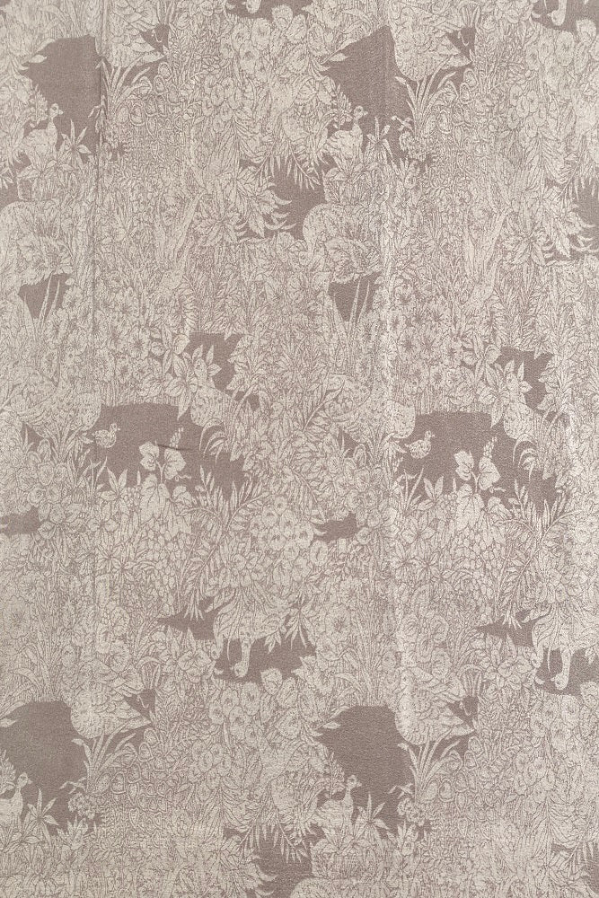 Ash  Floral Printed Chiffon Saree With Blouse Piece