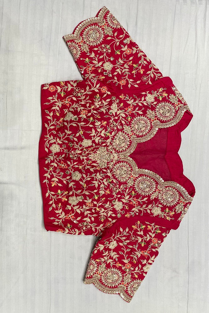 Olive Green Tissue Silk Saree Hand Embroidery With Readymade Blouse