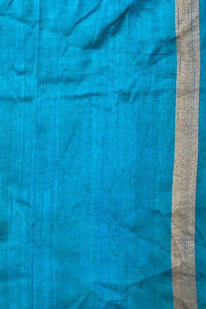 Purple Pure Raw Tussar Banarasi Silk Saree With Zari Work, With Unstich Blouse