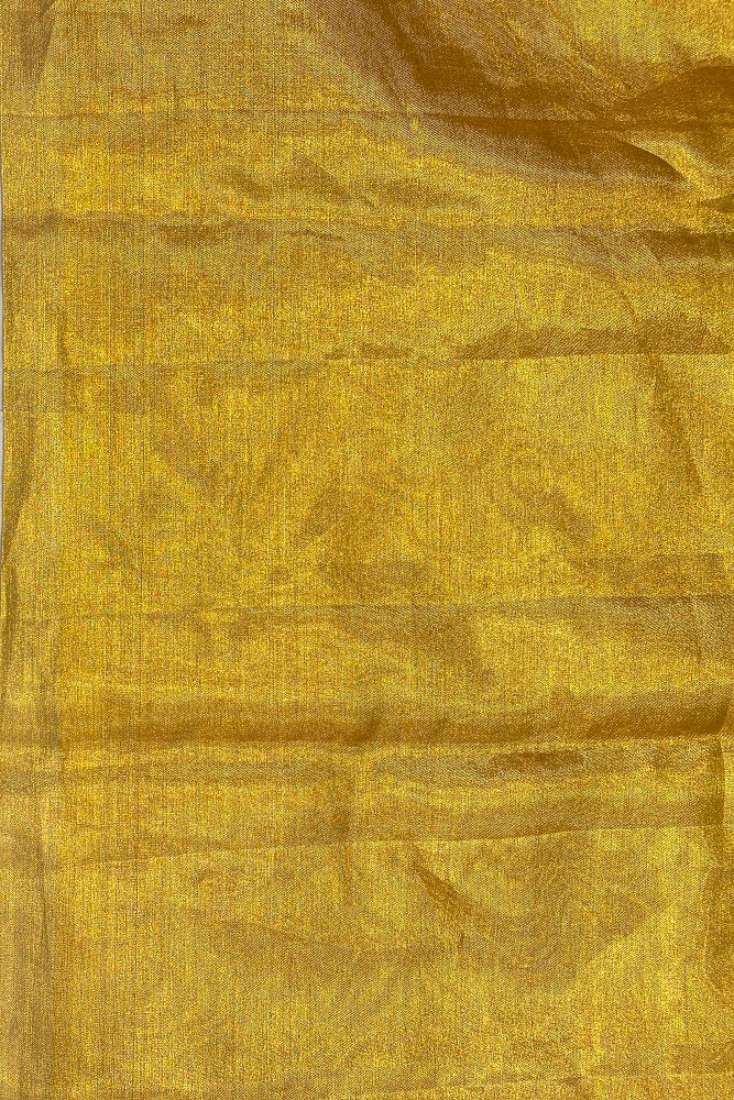 Gold Pure Tissue Kanjeevaram Silk Saree With Blouse