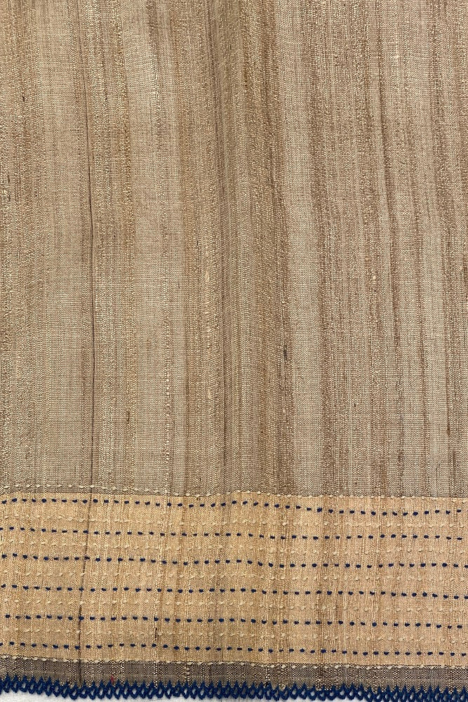 Deep Blue Munga Banarasi Silk Printed Saree With Resham Work, With Unstiched Blouse