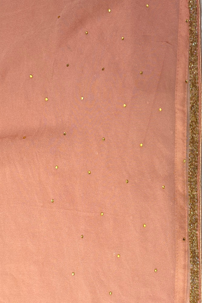 Pink Georgette Kashmiri Work Saree With Embroidery Border