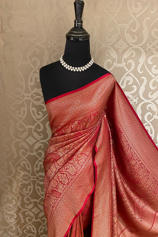 Magenta Brocket Crepe Silk Party Wear Saree, With Unstitched Blouse