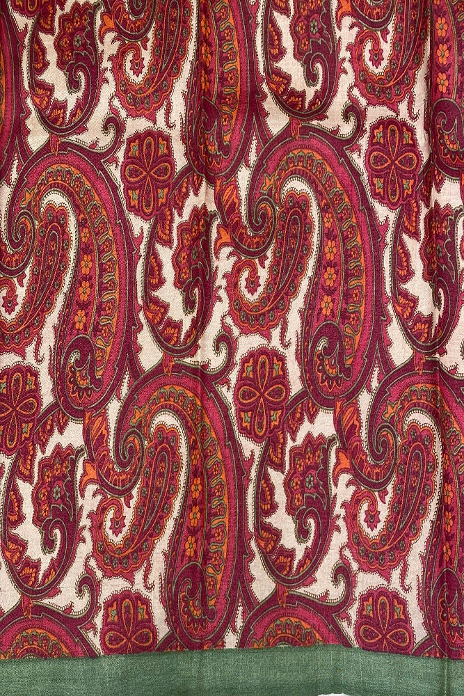 Wine Tussar Silk Printed Saree, With Unstiched Blouse