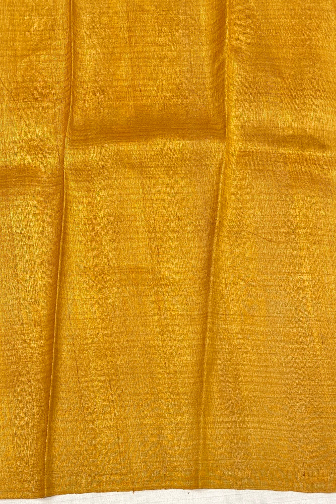 Light Beige Tussar Silk Printed Saree, With Unstiched Blouse