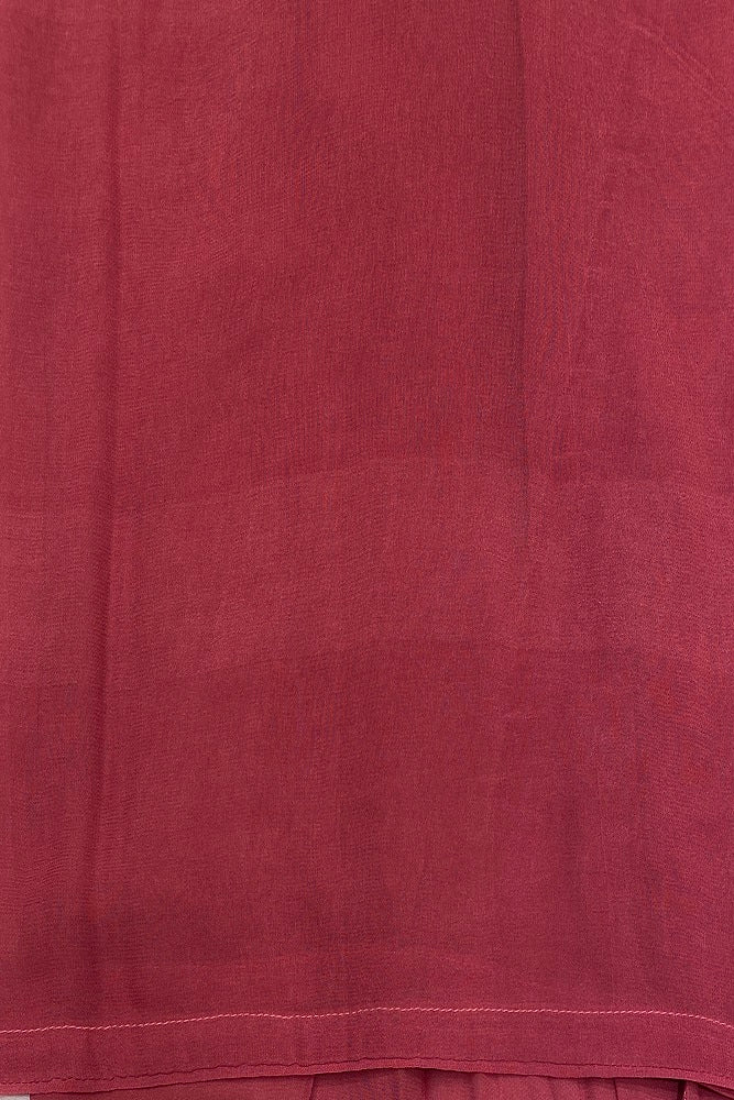 Elegant Cherry Pink Georgette Stone Work Saree, With Unstiched Blouse