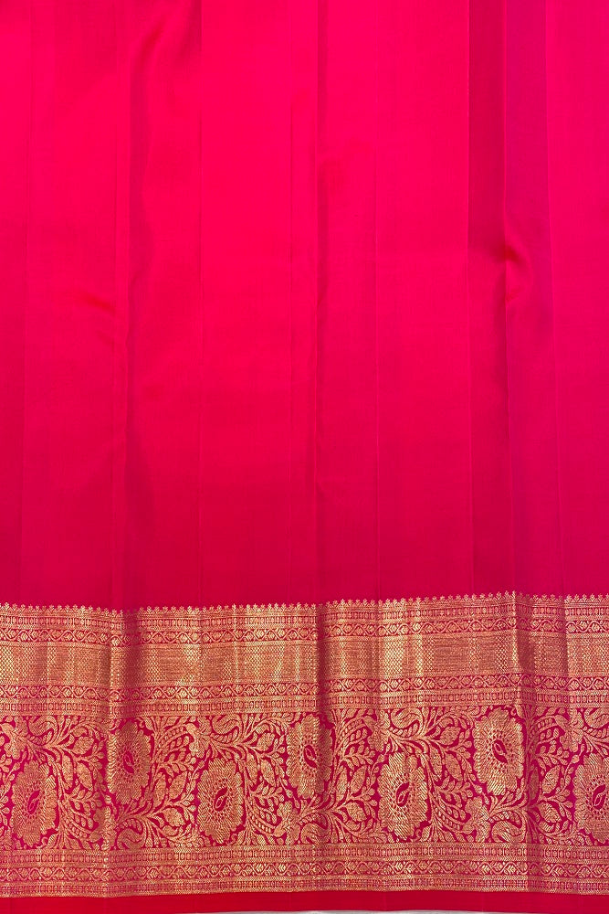Rani Pink Pure Kanjeevaram Silk Saree, With Unstiched Blouse