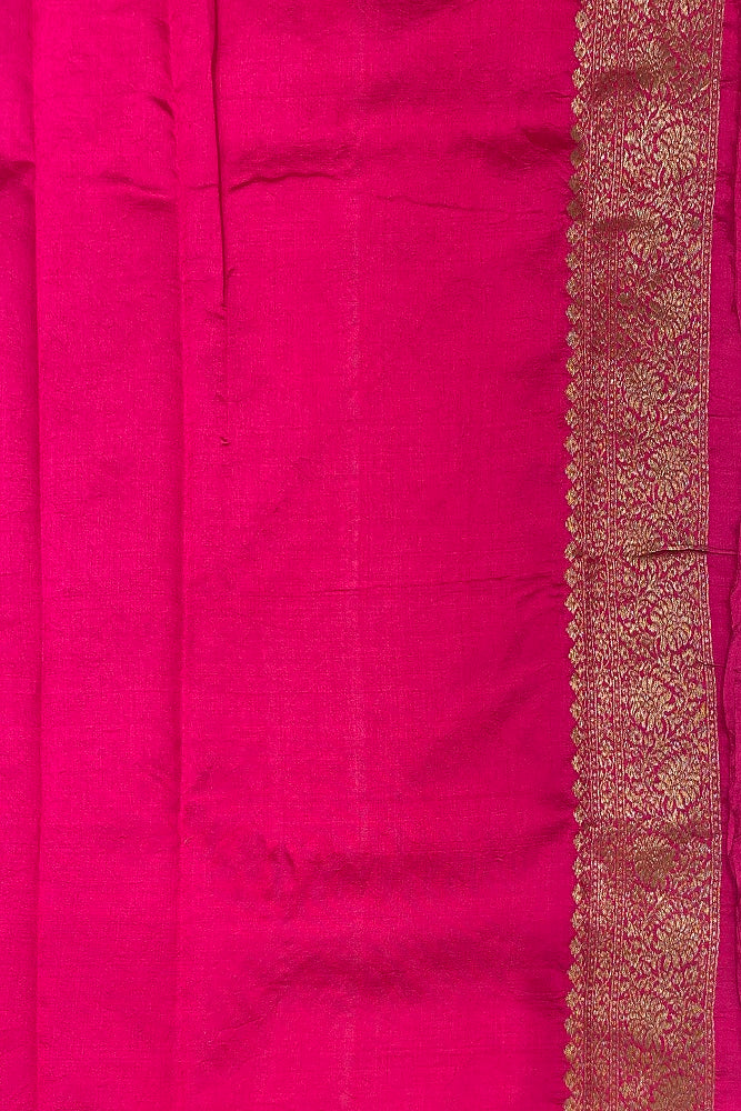 Mauve Pure Munga Banarasi Silk Saree, Hand Woven Motifs With Unstiched Blouse