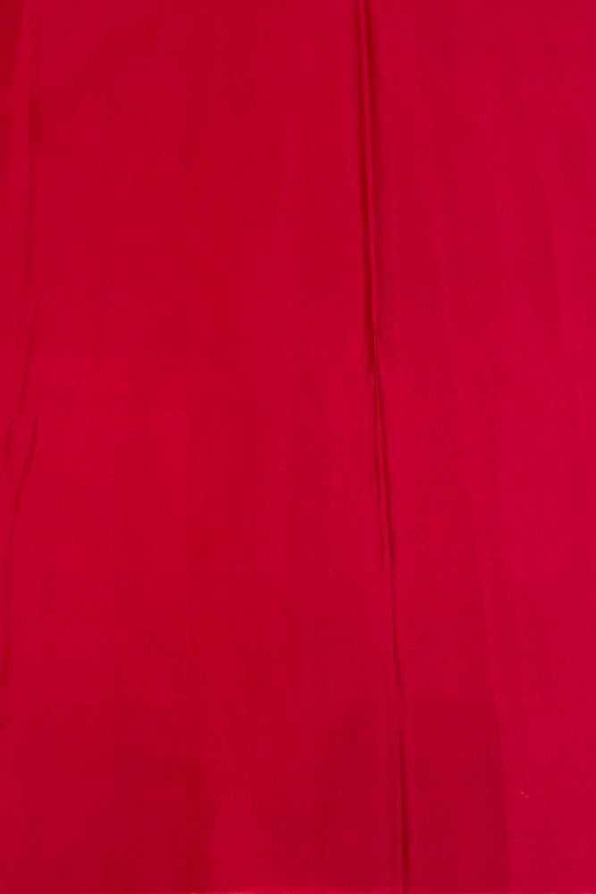 Red Banarasi Brocade Crepe Silk Party Wear Saree, With Unstitched Blouse