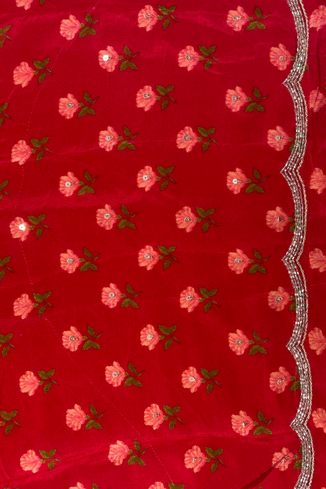 White Satin Crepe Silk Hand Embroidery Party Wear Saree, With Unstiched Blouse