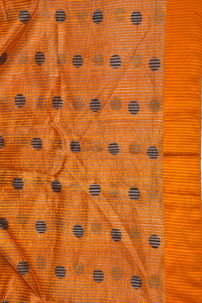 White & Black Striped Tissue Organza Silk Printed Saree With Satin Border, With Unstiched Blouse