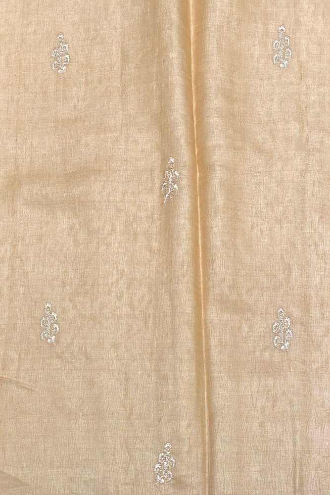 Yellow & Pink Tussar Rangkat Embroidery Saree With Resham Work, With Unstiched Blouse