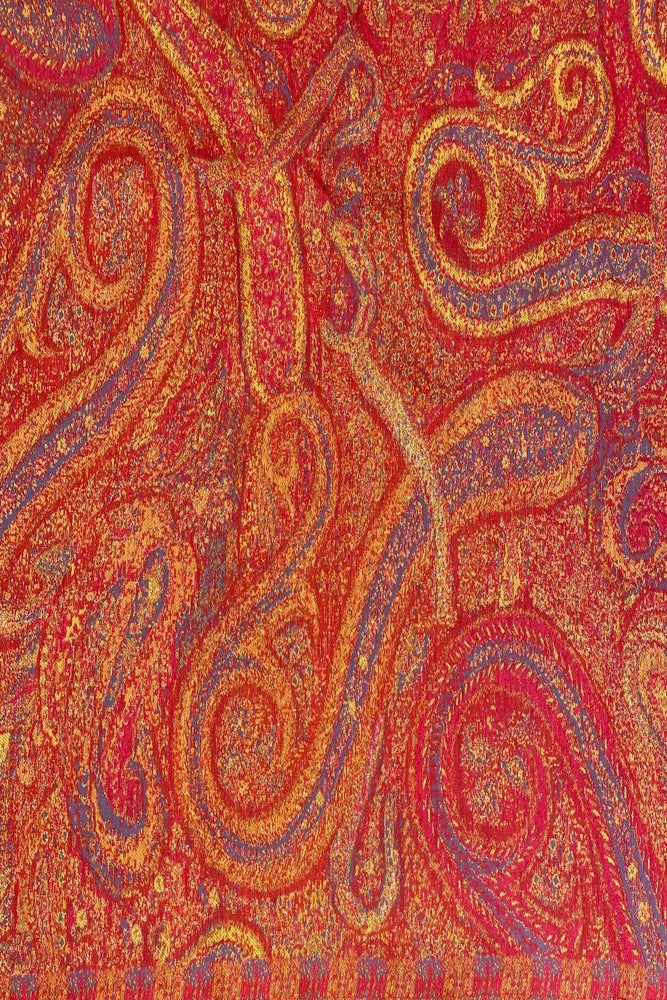 Red Pure Kani Handloom Silk Saree With Unstiched Woven Blouse