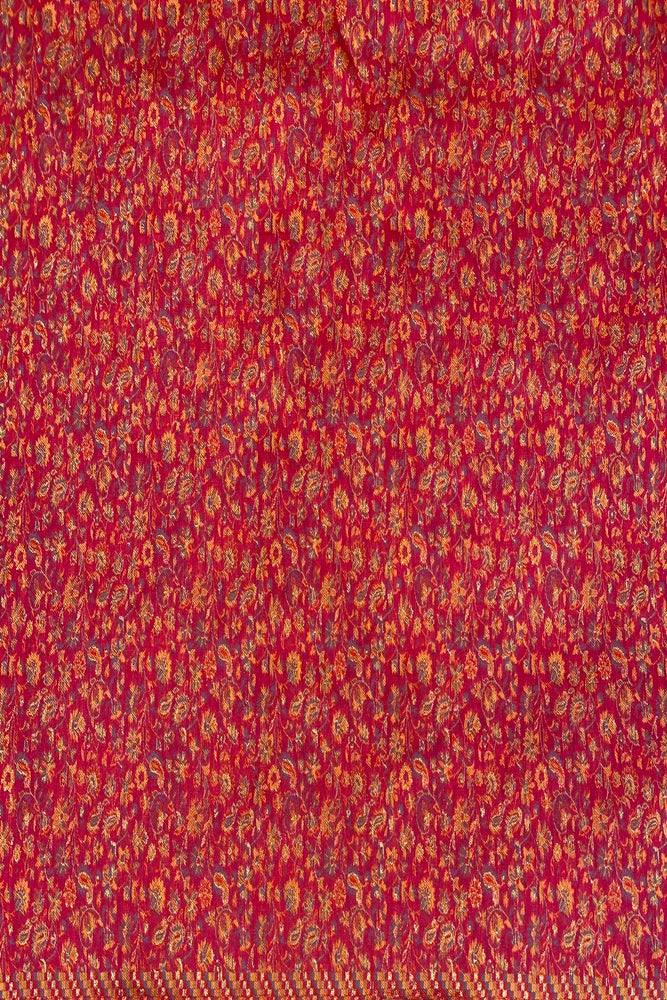 Rani Pure Kani Handloom Silk Saree With Floral Woven Blouse