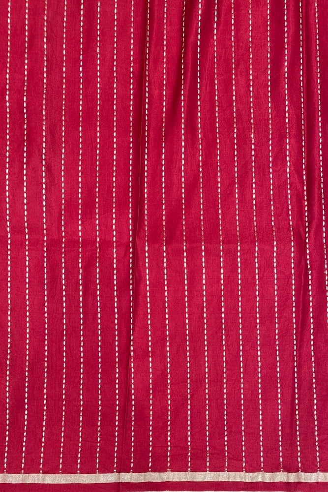 Magenta Mashru Silk Banarasi Handloom Saree, With Unstiched Blouse