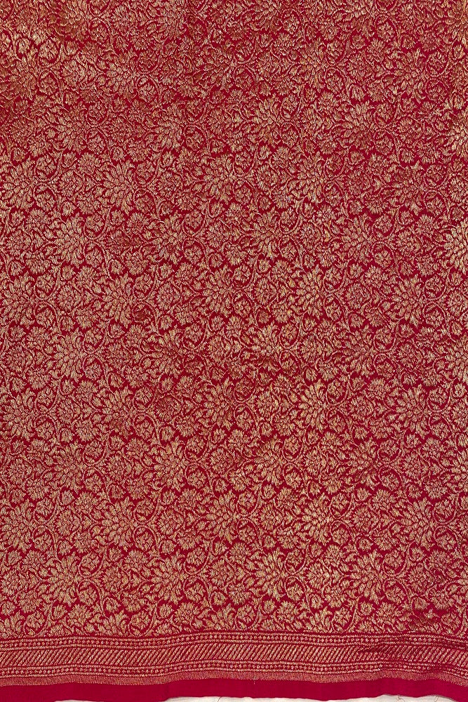 Magenta Crepe Silk Party Wear Saree, With Unstitched Blouse