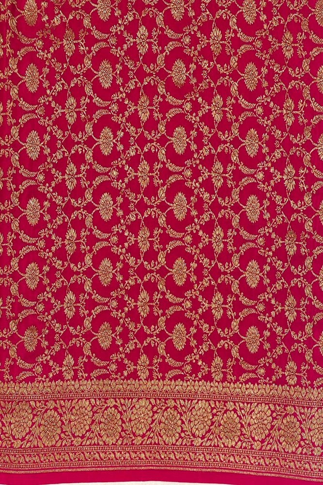 Rani Crepe Silk Party Wear Saree, With Unstitched Blouse