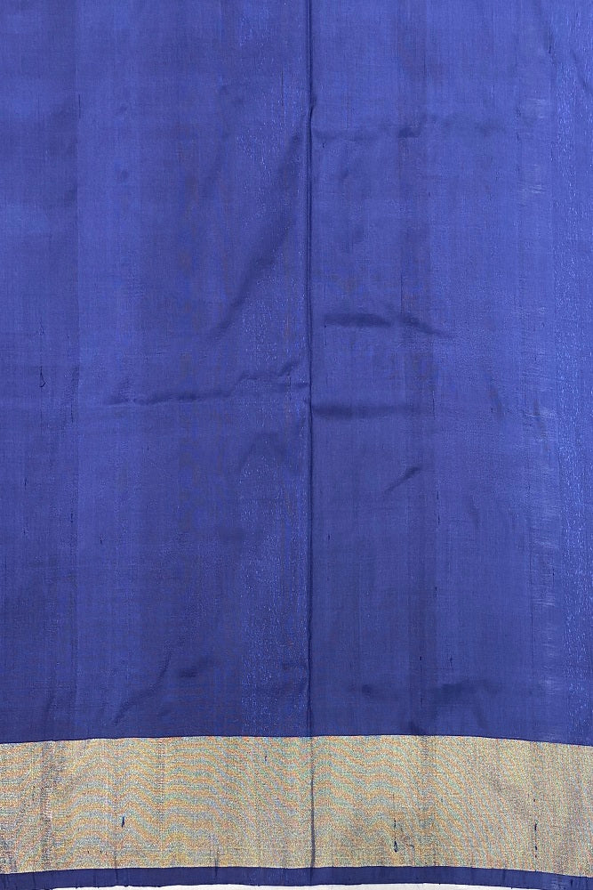 Blue Pochampally Ikat Silk Saree, Multi Colour Weaving With Blouse.