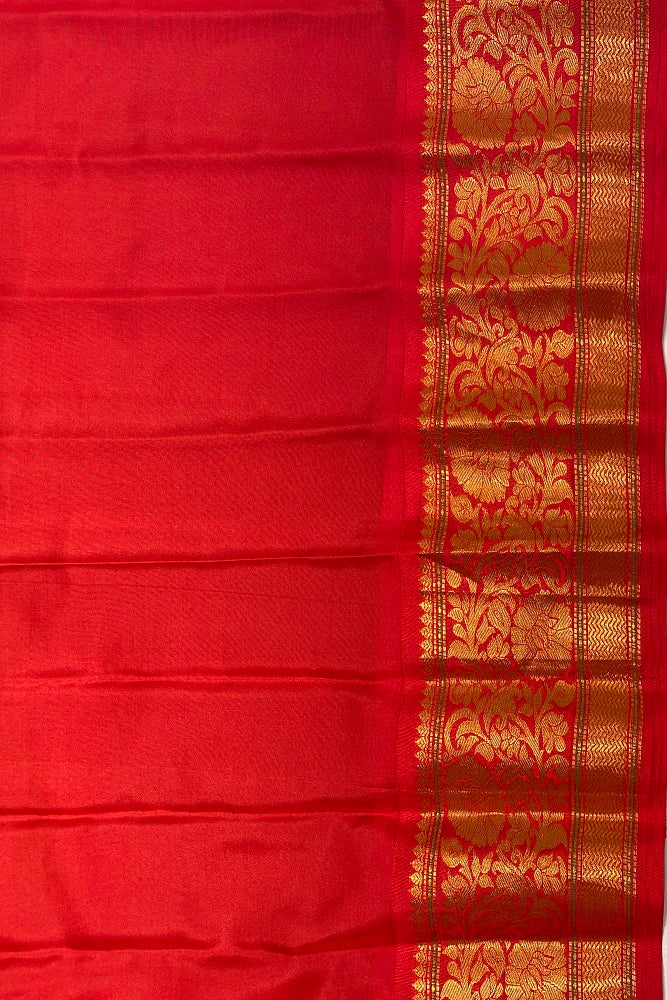 Black Gadwal Silk Saree With Contrast Blouse