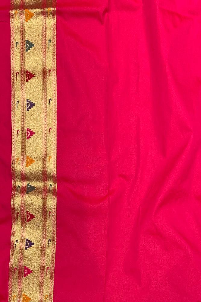GOLD PAITHANI SILK SAREE MULTI COLOUR WEAVING