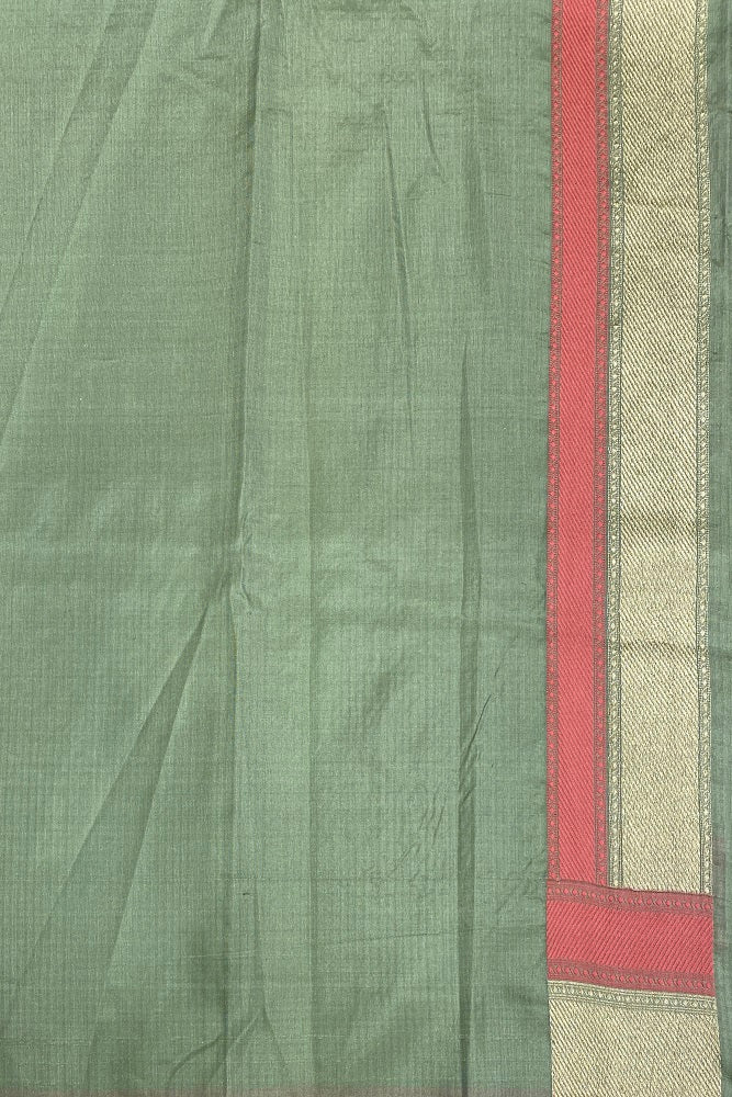 Pista Green Banarasi Silk Saree, Patola Concept, With Blouse