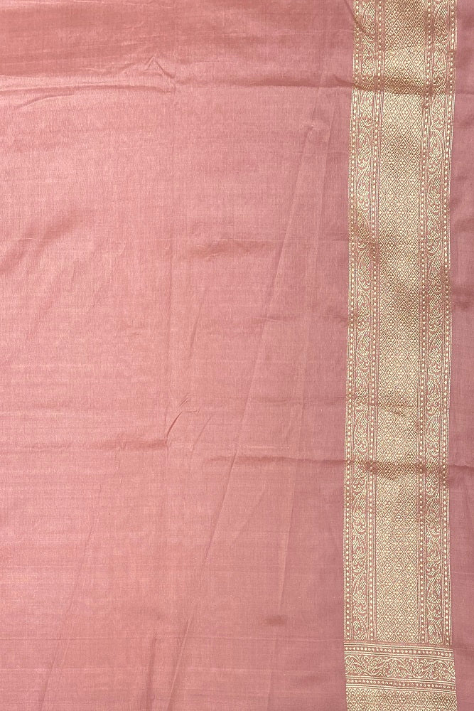 peach Banarasi Silk Saree, Patola Concept, With Blouse