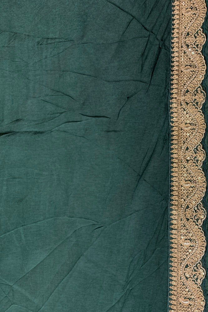 Green Colour Pure Organza Silk Saree With Zari Border
