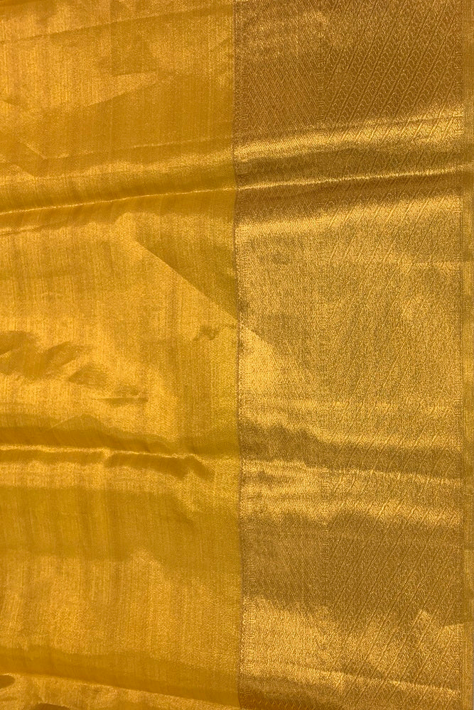 GOLD PURE TISSUE KANJEEVARAM SILK SAREE WITH BLOUSE
