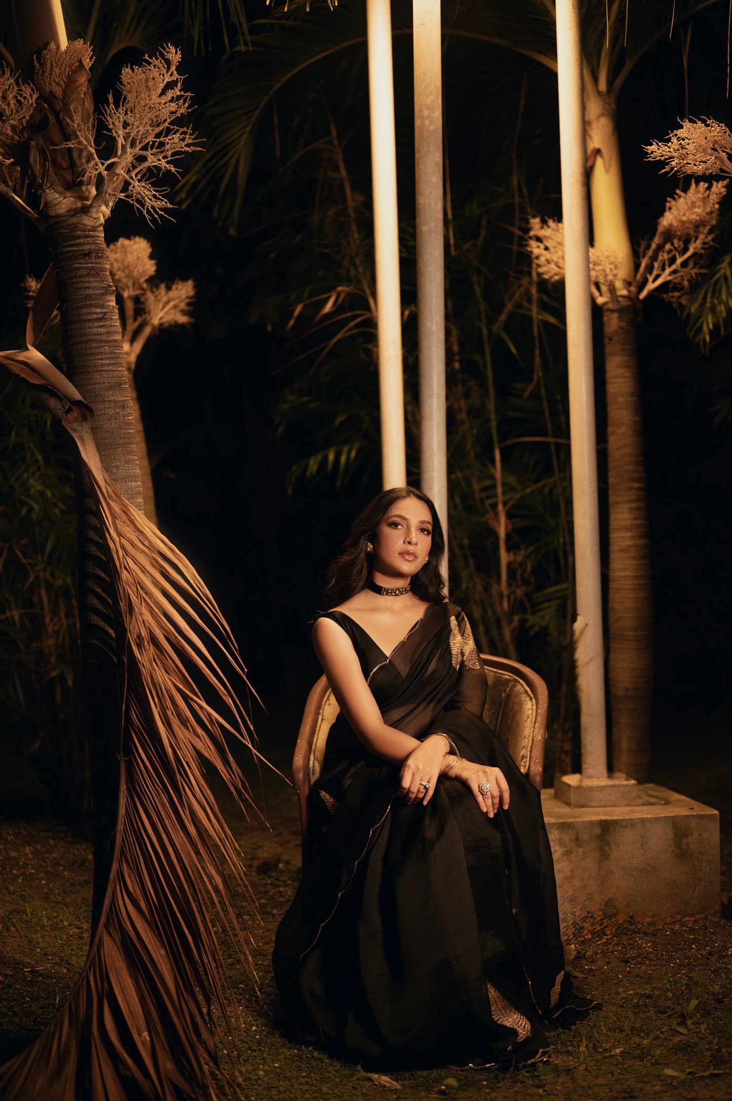 Black Organza Silk Embroidery Saree, With Unstiched Blouse